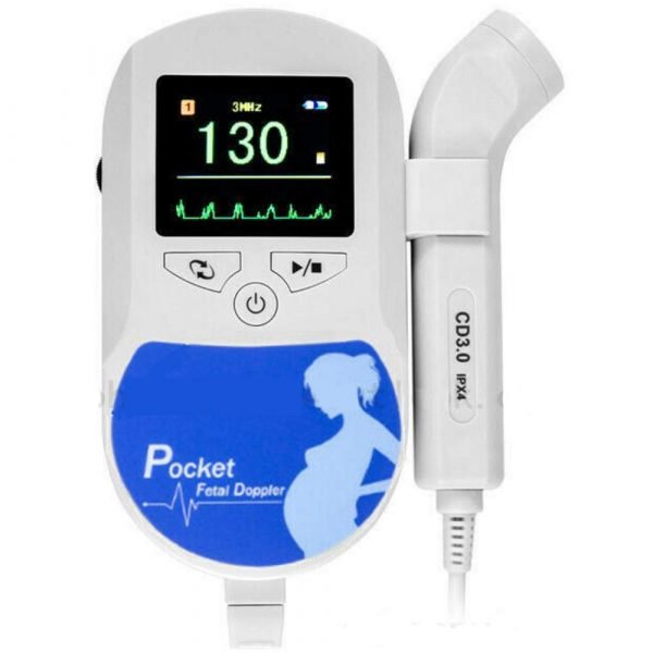 Фетален доплер, професионален CONTEC Baby Монитор LCD A+ 3Mhz, доплер, уред за проследяване на пулса при бременност, Фетален доплер