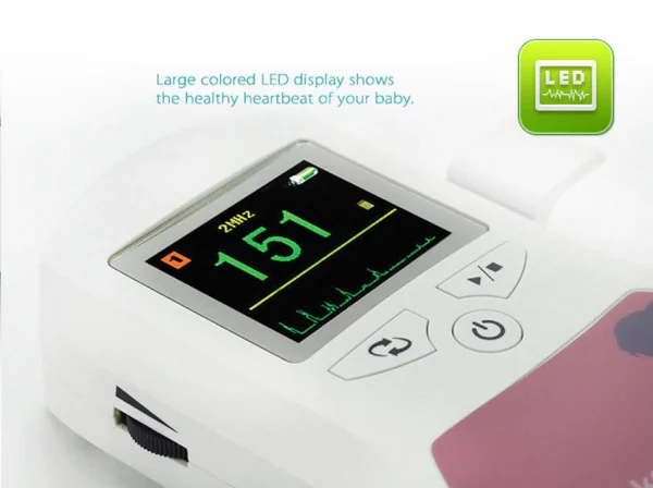 Фетален доплер, професионален CONTEC Baby Монитор LCD A+ 3Mhz, доплер, уред за проследяване на пулса при бременност, Фетален доплер - Image 3