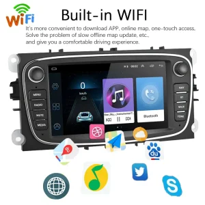 Универсална мултимедия с Андроид за Ford Focus, Ford S-Max,Ford  Mondeo 9, Ford  Galaxy,Ford  C-Max, Ford  Kuga, Двоен дин за Ford, навигация с Android за Форд