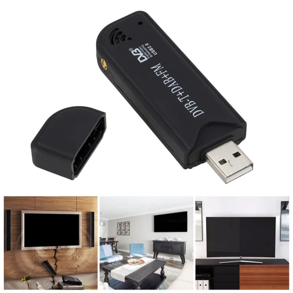 ТВ тунер за цифрова телевизия, цифров TV тунер за лаптоп, компютър, антена, USB, DVB-T, DVB-T2, DAB FM радио - Image 2