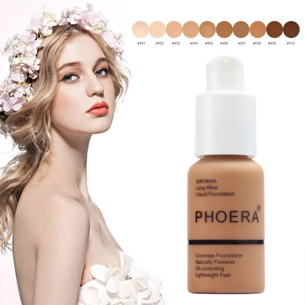 Фон дьо тен Phoera, течна матова основа, крем за проблемна кожа Фоера фондьотен - Image 3