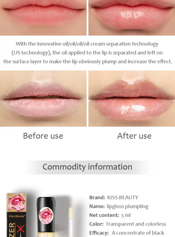 LipMaximizer с морски колаген, течен хиалурон за устни, витамин Е, мед - Image 5