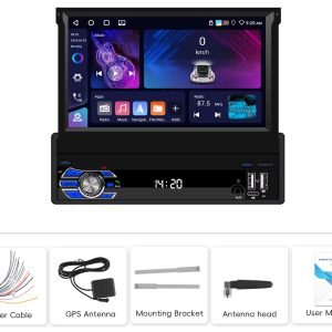 Мултимедия, плеър Андроид, Waze, Carplay, единичен дин, навигация, кола автомобил Android auto, 1DIN