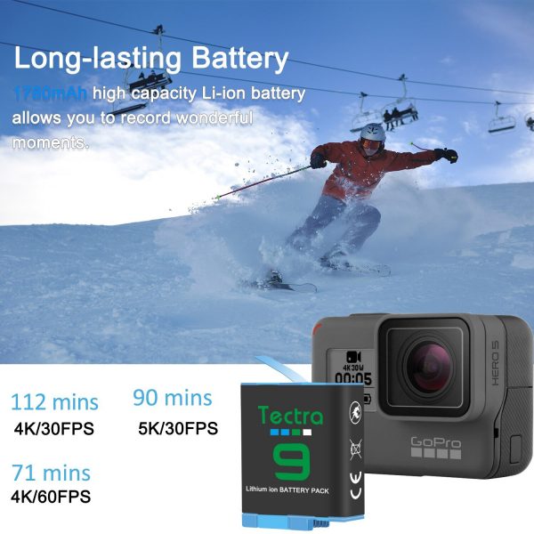 Батерия за GoPro 9 екшън камера 1800mAh Hero 10 AHDBT-90 за Go Pro Hero 9 AHDBT 90 - Image 2