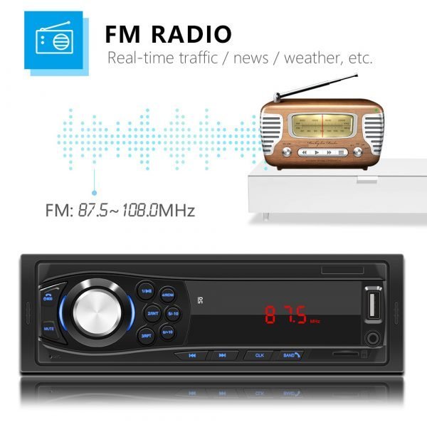 MP3 Плеър за кола, за разговори с Блутут, флашка, единичен дин за автомобил, музикален радио плеър за кола, авто касетофон - Image 8