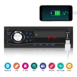 MP3 Плеър за кола, за разговори с Блутут, флашка, единичен дин за автомобил, музикален радио плеър за кола, авто касетофон
