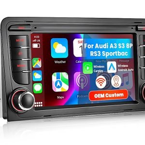 Мултимедия Двоен дин за Audi A3 S3 8P RS3 Андроид 2 Дин навигация плеър Android Ауди А3 2DIN 2003 2004 2005 2006 2007 2008 2009 2010 2011 2012 година