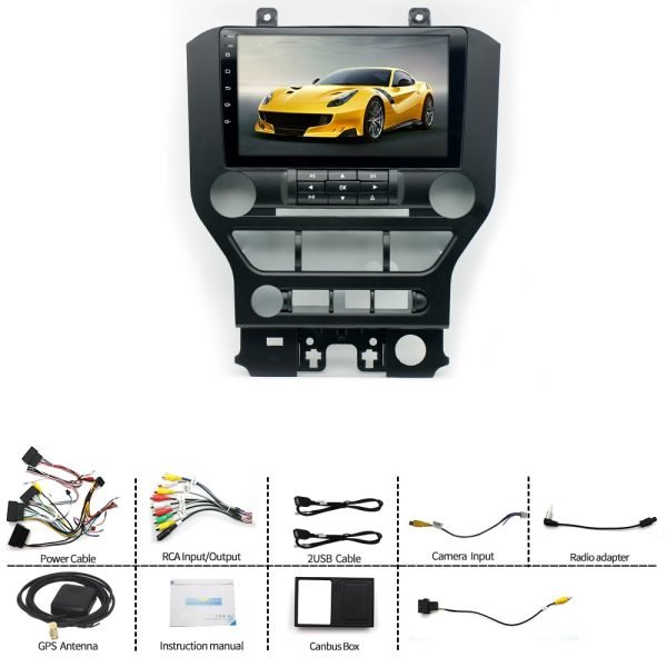 Мултимедия, Двоен дин, за Ford Mustang, Навигация, за Ford, din, плеър, Android, Форд Мустанг, Ford Mustang 2015, 2016, 2017, 2018, 2019, 2020 година - Image 10