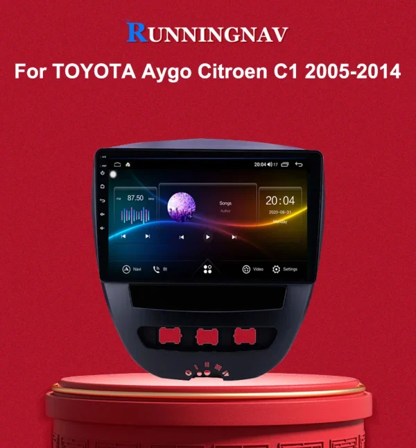 Мултимедия, навигация, за Toyota Aygo, PEUGEOT 107, Citroen C1, Carplay, Android Auto, Waze, Андроид, 10 инча, 2 DIN, 2004-2014 година - Image 9