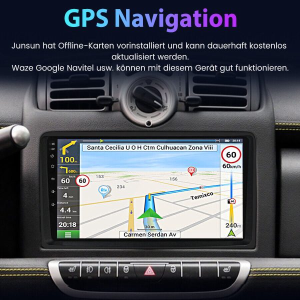Мултимедия за Mercedes-Benz Smart Fortwo W451, Forfour W454, Навигация, за Smart, Carplay, Android Auto, Waze, двоен дин, екран 9 инча, 2005, 2006, 2007, 2008, 2009, 2010 година - Image 10
