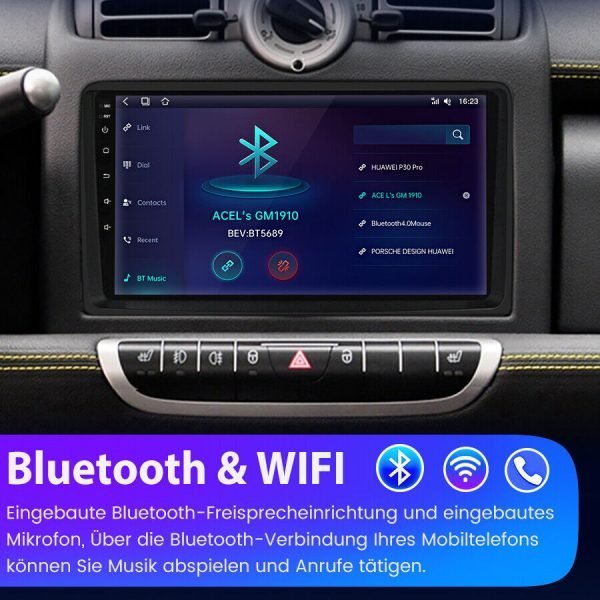 Мултимедия за Mercedes-Benz Smart Fortwo W451, Forfour W454, Навигация, за Smart, Carplay, Android Auto, Waze, двоен дин, екран 9 инча, 2005, 2006, 2007, 2008, 2009, 2010 година - Image 9