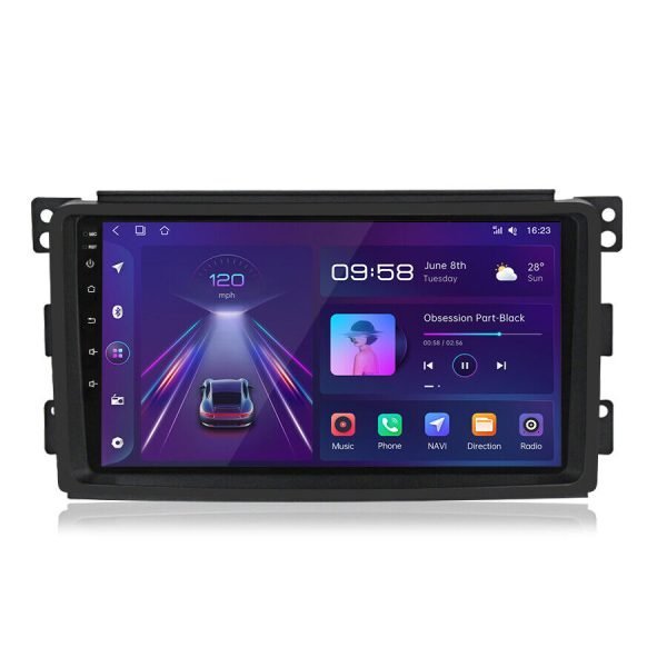 Мултимедия за Mercedes-Benz Smart Fortwo W451, Forfour W454, Навигация, за Smart, Carplay, Android Auto, Waze, двоен дин, екран 9 инча, 2005, 2006, 2007, 2008, 2009, 2010 година - Image 11