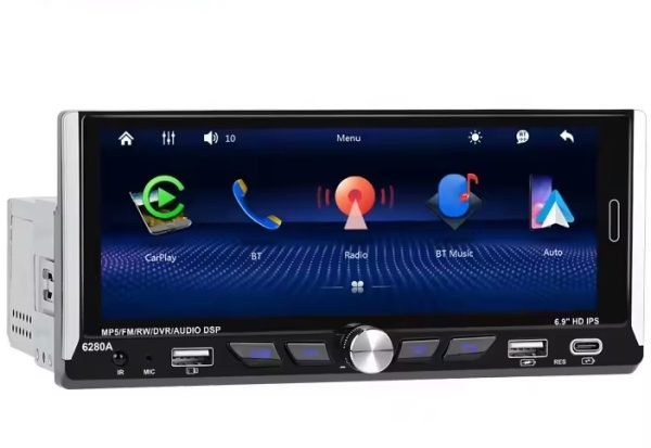 Мултимедия, плеър, Carplay, Android Auto, единичен дин, навигация, за кола, камера, автомобил, 1DIN