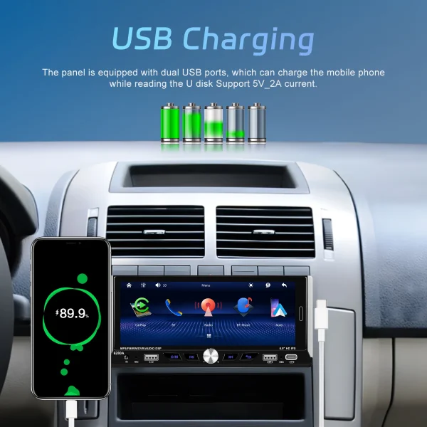 Мултимедия, плеър, Carplay, Android Auto, единичен дин, навигация, за кола, камера, автомобил, 1DIN - Image 14