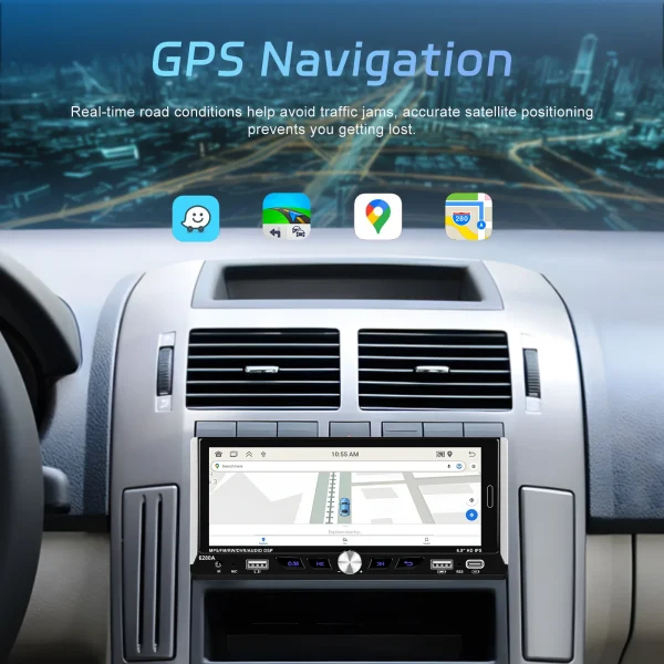 Мултимедия, плеър, Carplay, Android Auto, единичен дин, навигация, за кола, камера, автомобил, 1DIN - Image 8