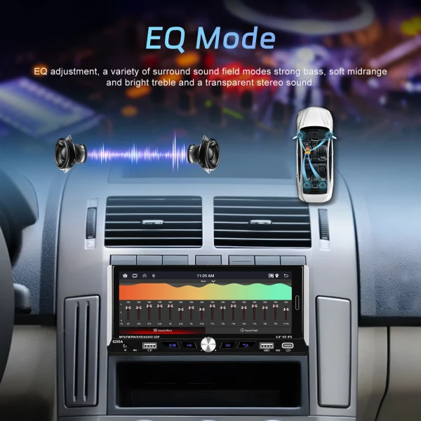 Мултимедия, плеър, Carplay, Android Auto, единичен дин, навигация, за кола, камера, автомобил, 1DIN - Image 2