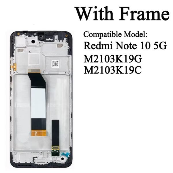 Дисплей за Xiaomi Redmi Note 10 5G, тъч скрийн, с рамка, екран, Xiaomi, Note 10, тъчскрийн, 5G, 10T - Image 4