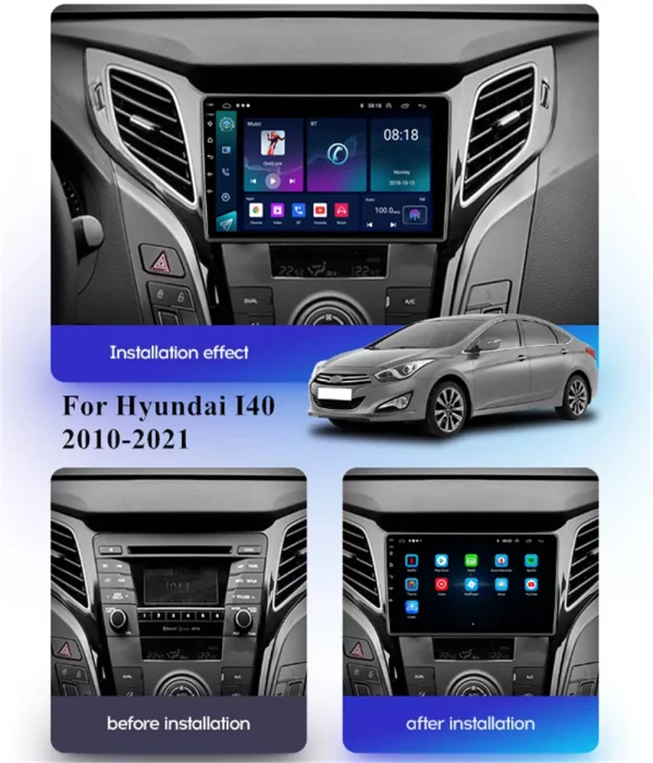 Мултимедия за Hyundai i40, навигация, Android, двоен дин, плеър, Hyundai i40, екран Андроид, 2010, 2011, 2012, 2013, 2014, 2015, 2016, 2017, 2018, 2019, година - Image 4
