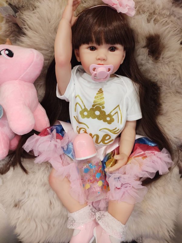 Реборн бебе кукла Еднорог, Reborn baby doll, Реалистична винил кукла. Преродено бебе играчка 55 см. - Image 2
