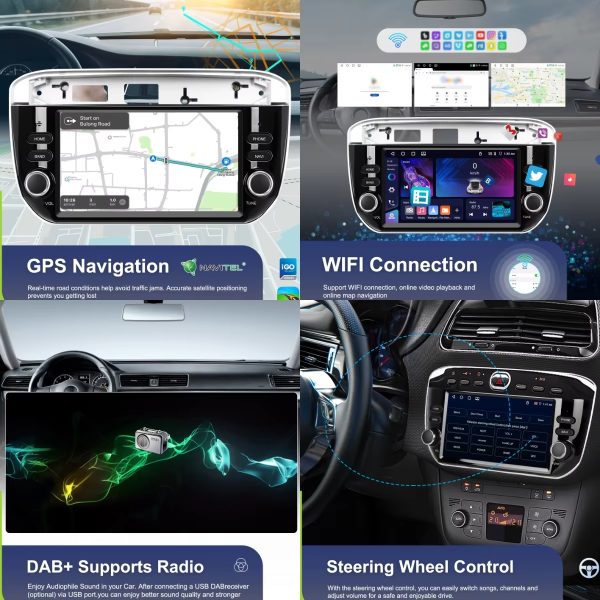 Мултимедия за Fiat Punto, Android, Фиат Пунто, Навигация, Двоен дин, дисплей, Андроид плеър, 2012-2016 - Image 8