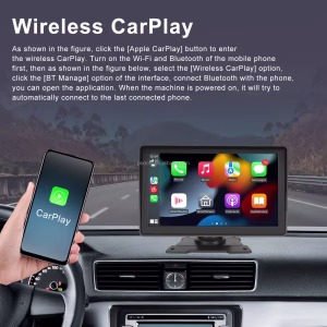 Монитор 7″ Преносима мултимедия за автомобил, безжичен CarPlay, Android Auto, за кола
