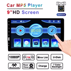 9″ Единичен дин за Автомобил Carplay, Android Auto, Мултимедия 1DIN, плеърза кола Bluetooth, USB, FM, Bluetooth, Mirror Link
