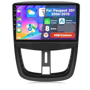 Мултимедия за Peugeot 207, Двоен дин, Навигация, Android, Carplay, Android Auto, Waze, Пежо 207