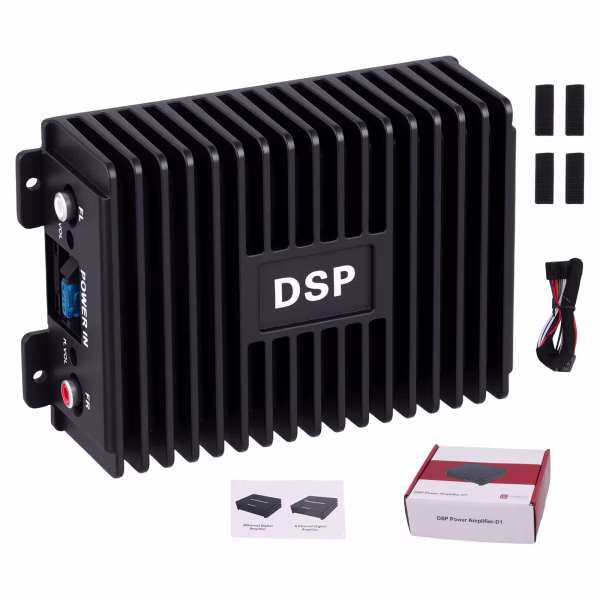 Автомобилен DSP усилвател 4 канала 4×80W за Android мултимедия и плеър, стъпало за кола, автомобил - Image 3