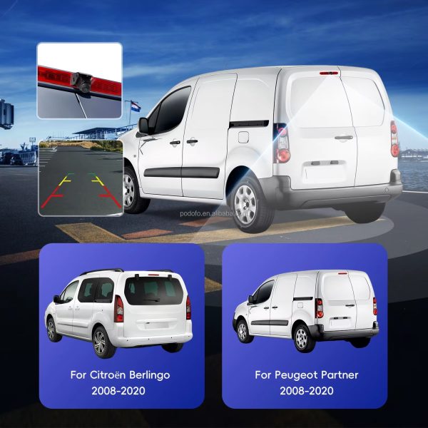 Камера за заден ход в трети стоп Peugeot Partner 2008-2016, Citroen Berlingo 2008-2019 задно виждане - Image 4