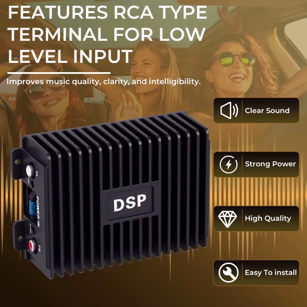 Автомобилен DSP усилвател 4 канала 4×80W за Android мултимедия и плеър, стъпало за кола, автомобил - Image 6