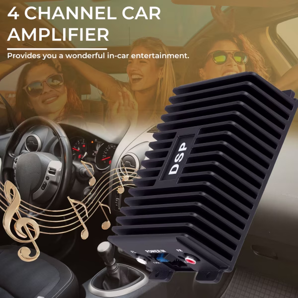 Автомобилен DSP усилвател 4 канала 4×80W за Android мултимедия и плеър, стъпало за кола, автомобил - Image 5