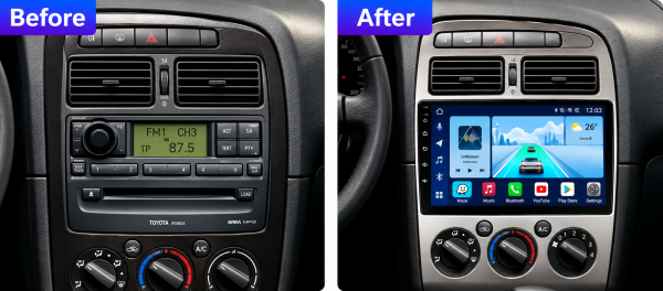 Мултимедия за Toyota Avensis 1998-2002, Carplay, Android Auto, Waze, навигация, Тойота Авенсис, Андроид, 2DIN - Image 4